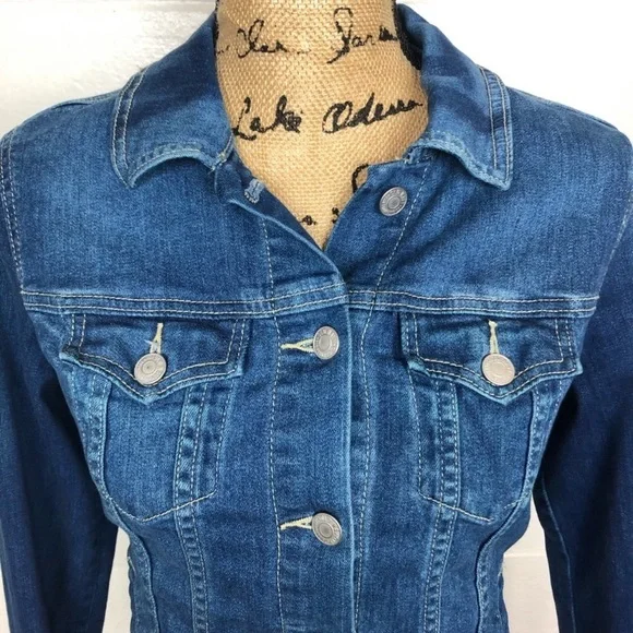 Old Navy Denim Jacket Cropped Small Pockets - Picture 2 of 8